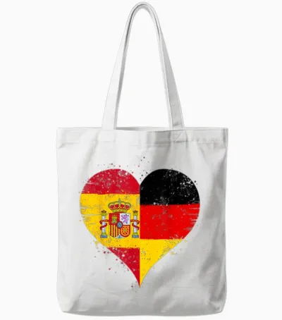 Spanien Deutschland Flagge Stolze Spanisch Deutsch Fans Tote Bags - White