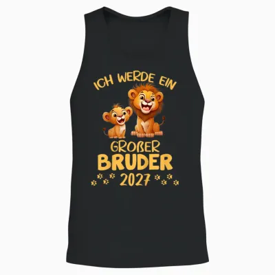 Kinder Ich Werde Ein Großer Bruder 2027 Löwen Geschwister Geburt Unisex Tank Top - Black