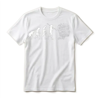 Ai Evolution - Funny Artificial Intelligence Unisex T-Shirt - White