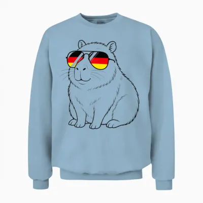 Deutsche Flagge Capybara Deutsch Deutschland Wasserschweine Unisex Sweatshirt - Light Blue