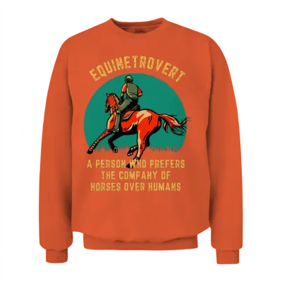 Riding Horse Rider Horse Racing Horses Unisex Sweatshirt - Orange