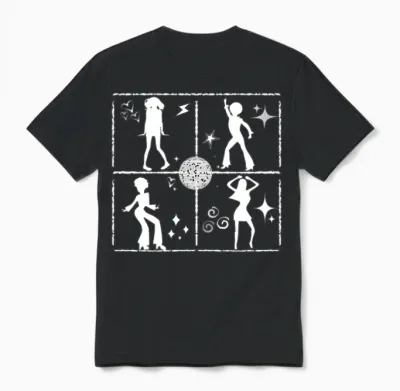 Retro Dance Wall B Unisex T-Shirt - Black