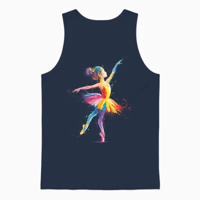 Ballet Girls Colorful Ballerina Dancer Women Girls Unisex Tank Top - Navy