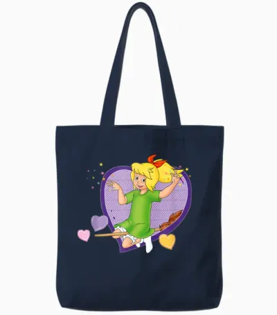 Bibi Blocksberg - Heart T-Shirt, Blue Tote Bags - Navy