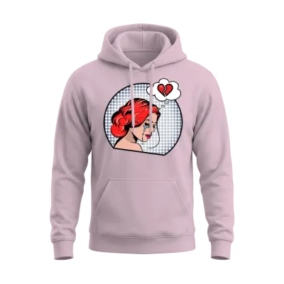 Pop Art Girl Crying T-Shirt, Retro Comic Unisex Hoodie - Light Pink