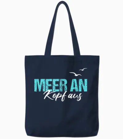 Meer an Kopf Aus Nordsee Küste Hamburg Urlaub Sehnsucht Tote Bags - Navy