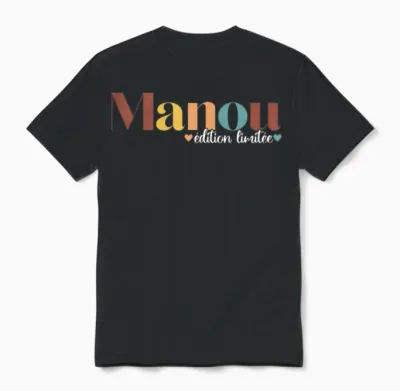 Cadeau Manou Fête Des Mères Maman Mamie Unisex T-Shirt - Black