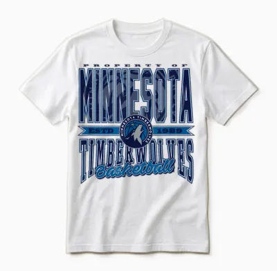 Nba Minnesota Timberwolves Nonstop-Action Unisex T-Shirt - White
