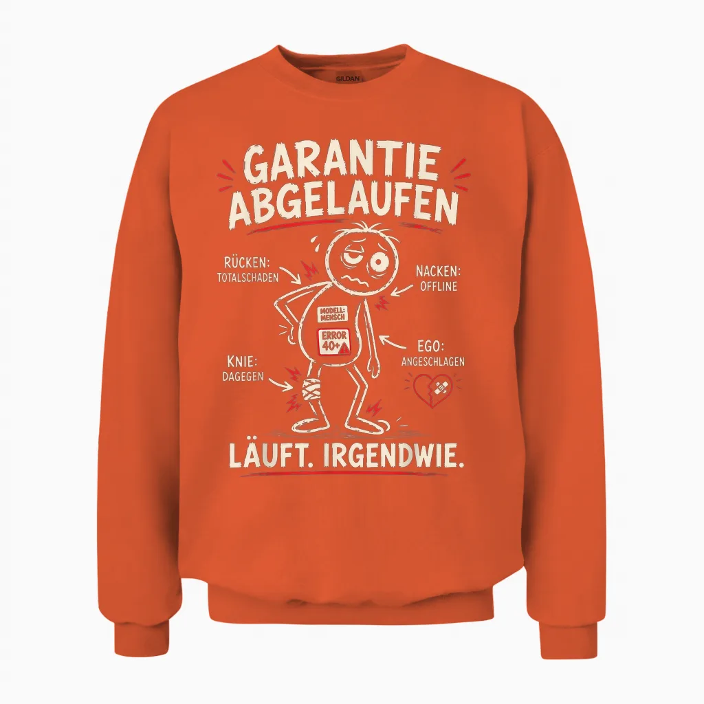Aua Au älter Werden Alter Mann Alte Frau Lustig Geburtstag Unisex Sweatshirt in Orange