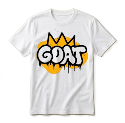Minimalist Graffiti Art Featuring Bold Goat Unisex T-Shirt - White