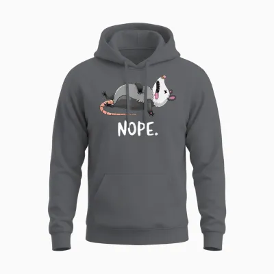 Dead Opossum Nee Funny Opossum Marsupial Attitude Humour T-Shirt, Black Unisex Hoodie - Charcoal