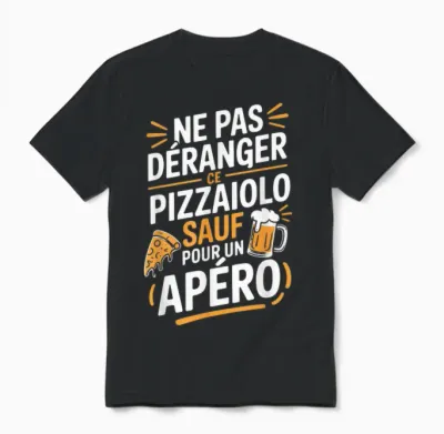 Pizzaiolo Men's Aperitif Humour Gift Idea Pizza Funny Beer Unisex T-Shirt - Black