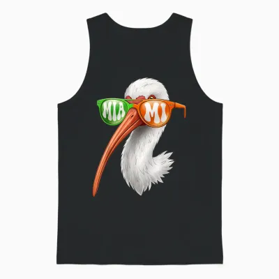 Vintage American White Ibis with Sunglasses for Men Women Unisex Tank Top - Black