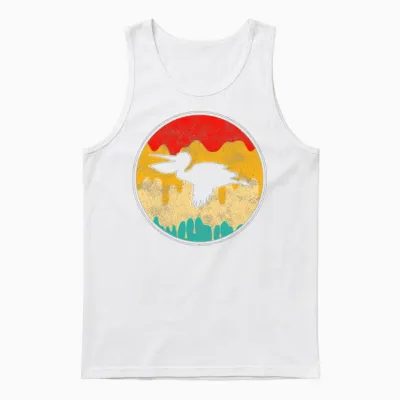 Pelican Retro Unisex Tank Top - White