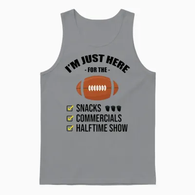 Just Here for Snacks Commercials Halftime Football Unisex Tank Top - Sport Grey