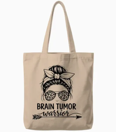 Chignon Désordonné Guerrier Tumeur Cérébrale Tote Bags - Natural