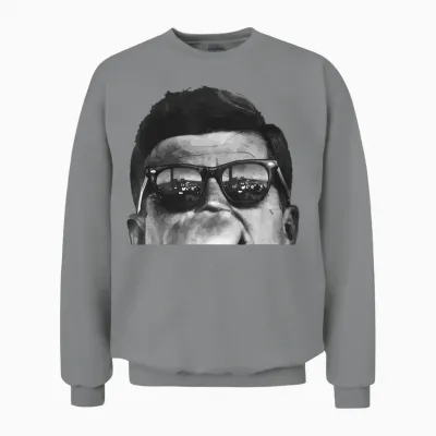 Jfk John F Kennedy with Sunglasses T-Shirt, Black Unisex Sweatshirt - Sport Grey