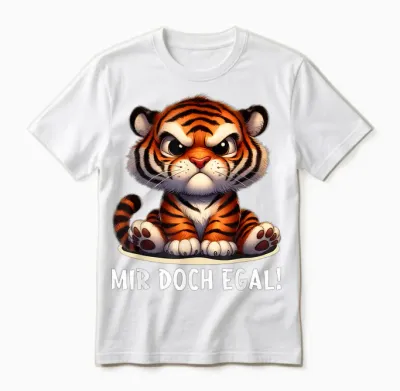 Mir Doch Egal Tiger Outfit Lustiger Spruch Frecher Tiger Unisex T-Shirt - White