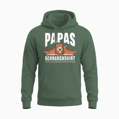Papas Schnarchshirt | Schlafshirt Pyjama Schlafanzug Vater Unisex Hoodie - Military Green