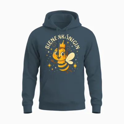 Bienenkönigin Süße Biene Mit Krone Kawaii Natur Motiv Unisex Hoodie - Dark Heather