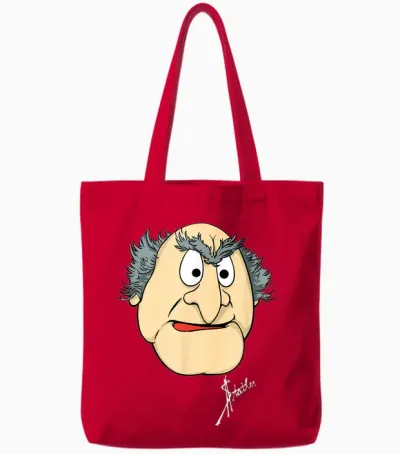 Disney the Muppets Statler Big Face Tote Bags - Red