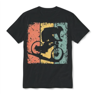 Biking Retro Unisex T-Shirt - Black
