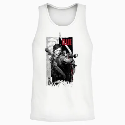 The Last of Us Part Ii Ellie Ready Fot Figfht Chest Poster T-Shirt, Black, S Unisex Tank Top - White