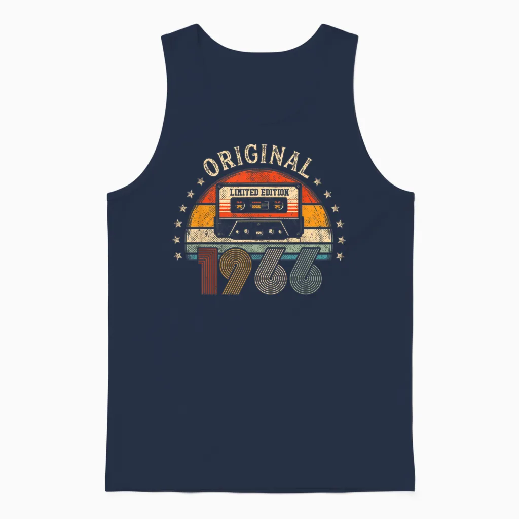59th Birthday Man Woman Original Vintage 1966 Unisex Tank Top in Navy