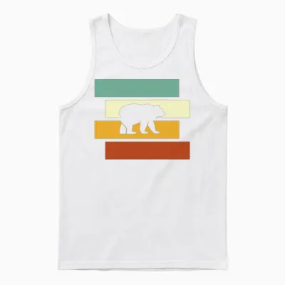 Bear Retro Unisex Tank Top - White