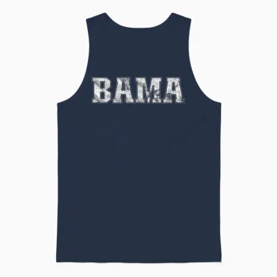 Alabama - Bama White Al State Graphic Vintage Sports Lover Unisex Tank Top - Navy