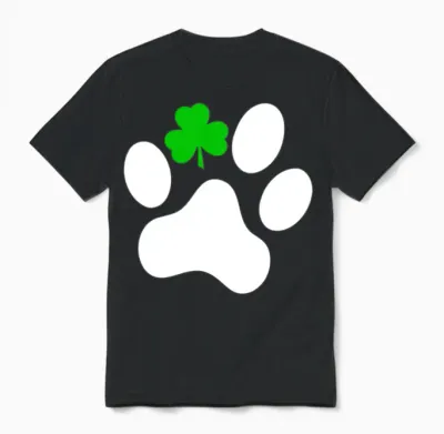 Dog St. Patrick's Day Shamrock Dog Unisex T-Shirt - Black