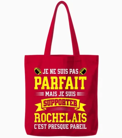 Pas Parfait Supporter Rugby Humour La Rochelle Rugbyman Tote Bags - Red