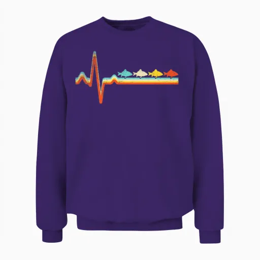 Fish Retro Unisex Sweatshirt - Purple