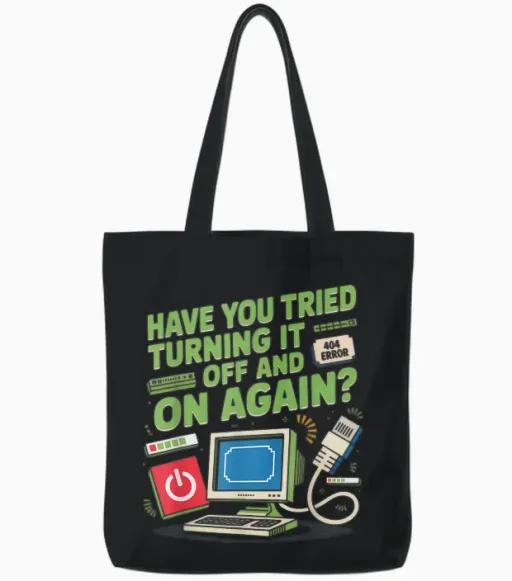 Humour Support Tech Nerd Informatique Pro Tote Bags - Black