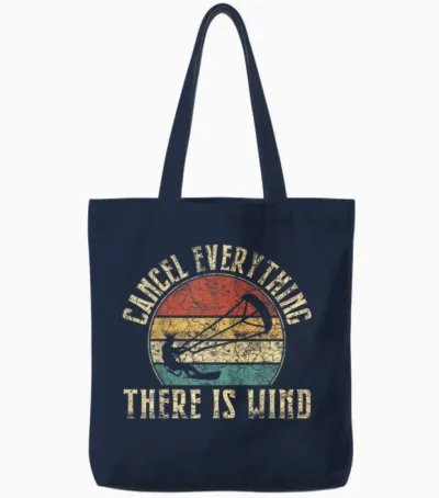 Sag Alles Ab, Es Gibt Wind. T-Shirt, Black Tote Bags - Navy