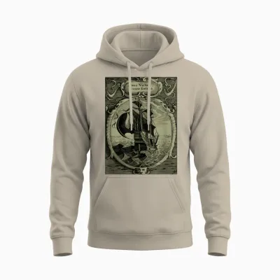 Latin Currency Virtute Duce Comite Fortuna Ship Unisex Hoodie - Sand
