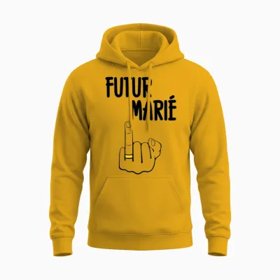 Futur Marié Enterrement Vie De Garçon Evg Humour T-Shirt, White, S Unisex Hoodie - Gold