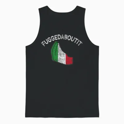 Fuggedaboutit Italian Hand Gesture Unisex Tank Top - Black