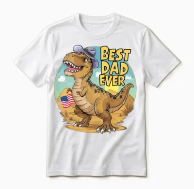 Father's Day Usa T-Rex Best Dad Ever Unisex T-Shirt - White
