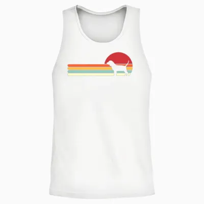 Dog Retro Sunset Beagle Unisex Tank Top - White