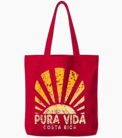 Pura Vida Costa Rica - Costa Rica Sunshine Tote Bags - Red