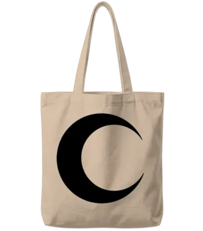 Moon, Minimal, Crescent, Solid (luna, Lune, Mond) Tote Bags - Natural