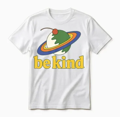 Retro Planet Be Kind Unisex T-Shirt - White