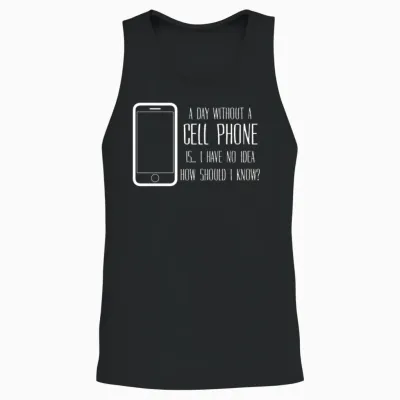 Cellphone Mobile Phone Telephone Unisex Tank Top - Black