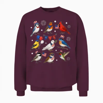 Usa 250th Anniversary Bird Patriotic American Bird 4th July Unisex Sweatshirt - Maroon