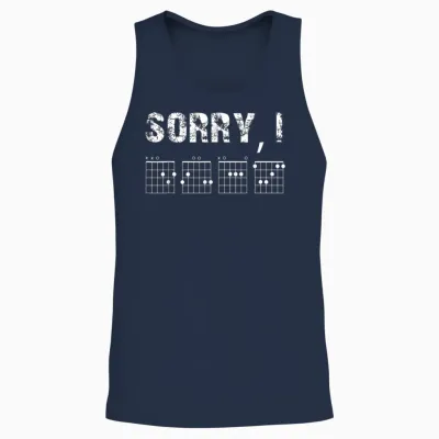 Sorry I-Dgaf Funny Hidden Message Guitar Chords for Lover Unisex Tank Top - Navy