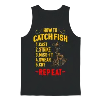 Funny Fishing Unisex Tank Top - Black – 1