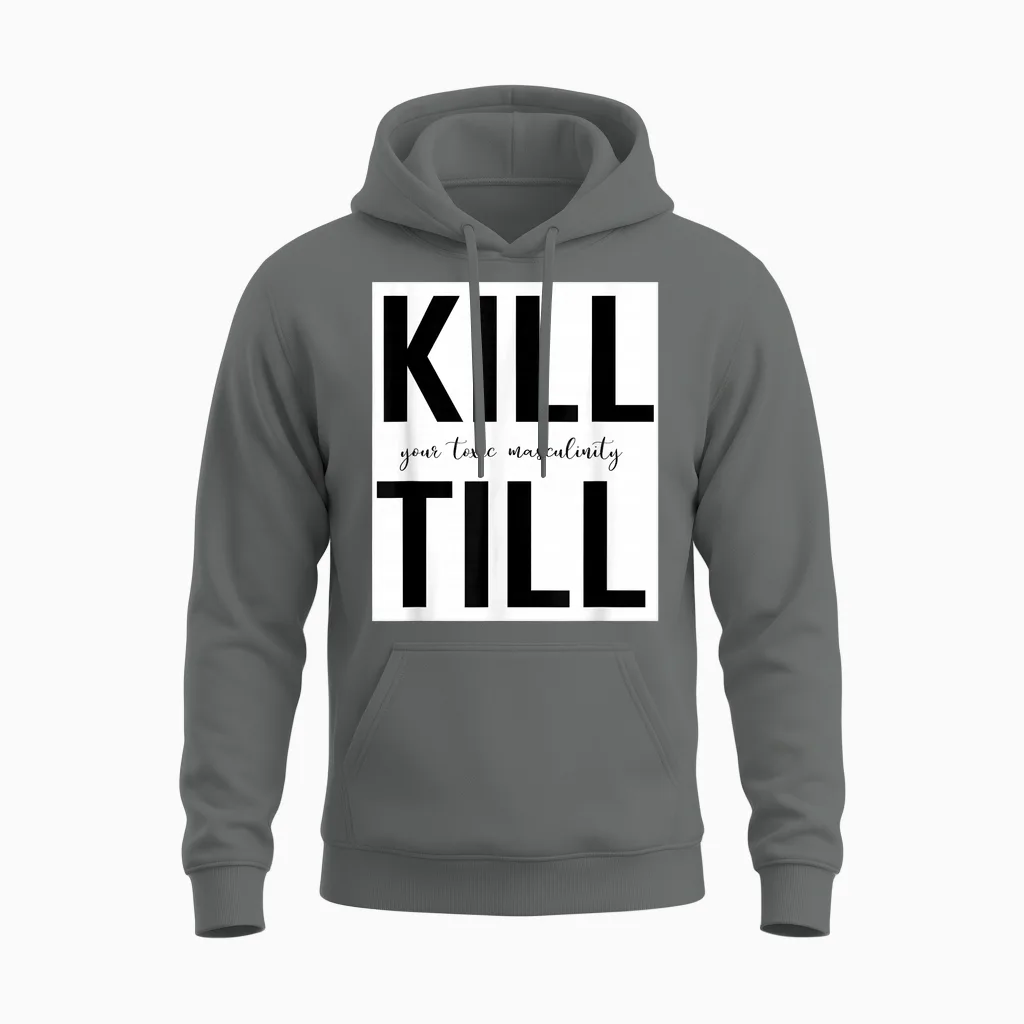 Kill Till T-Shirt, Black Unisex Hoodie in Graphite Heather