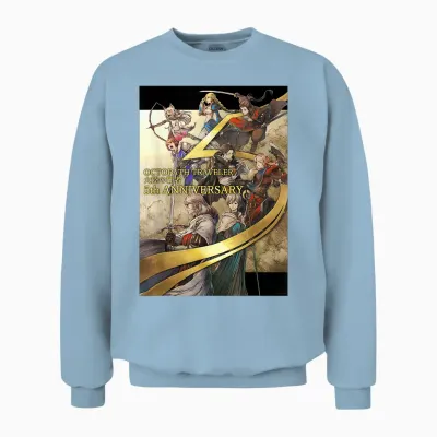 Octopath Traveler: Cotc - 5th Anniversary Unisex Sweatshirt - Light Blue