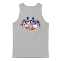 Crab Water Painting Unisex Tank Top - Ash – 1